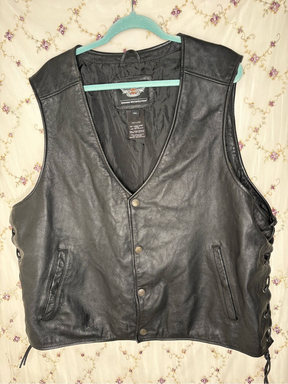 Harley-Davidson Black Leather Motorcycle Vest